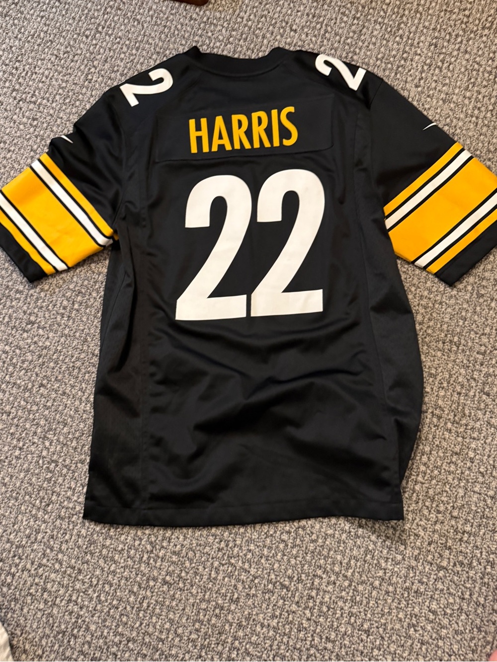 Nike Pittsburgh Steelers  Harris #22 Jersey Home Black Gold Stitched